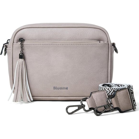 Small Crossbody Purse Vegan Leather Women Multi Pocket Adjustable Strap - Picture 6 of 7